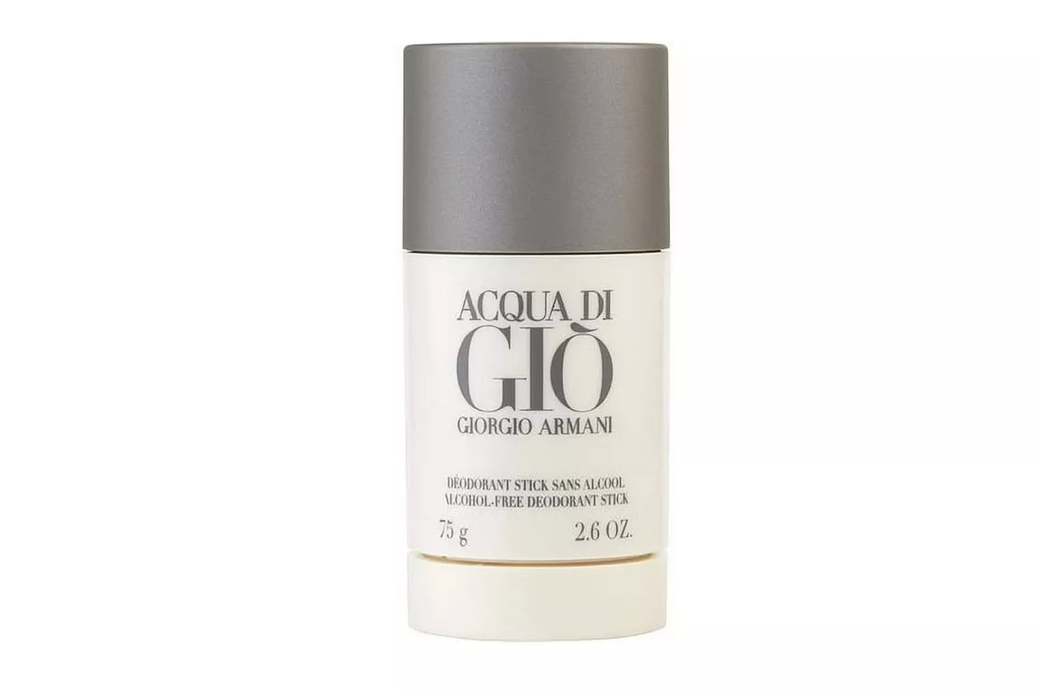 A Giorgio Armani Acqua Di Gio deodorant stick in a minimalist white container.