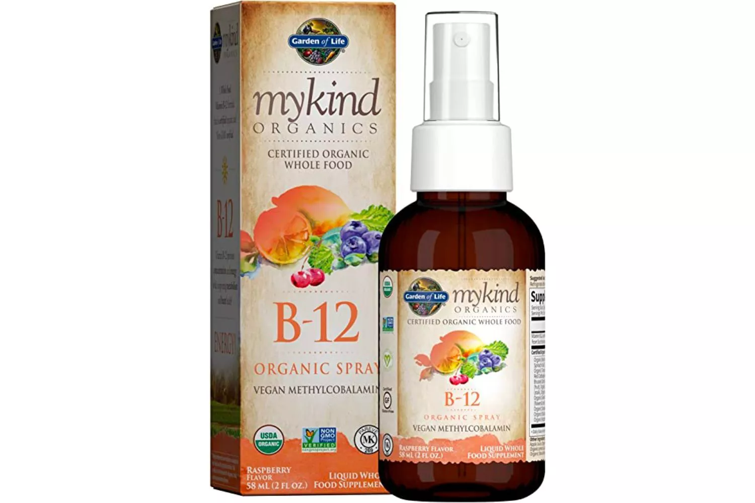 Garden of Life mykind Organics B-12 Organic Spray packaging.