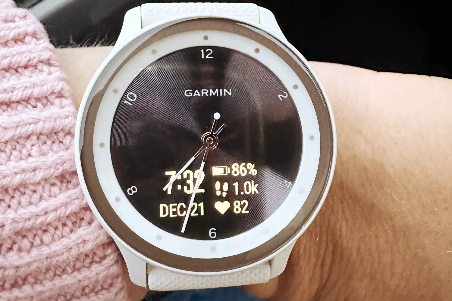 The Garmin Vivomove Sport watch featuring a classic analog look with smart tracking capabilities.