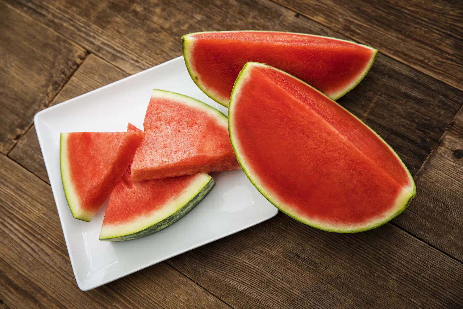 Close-up of freshly sliced red watermelon.