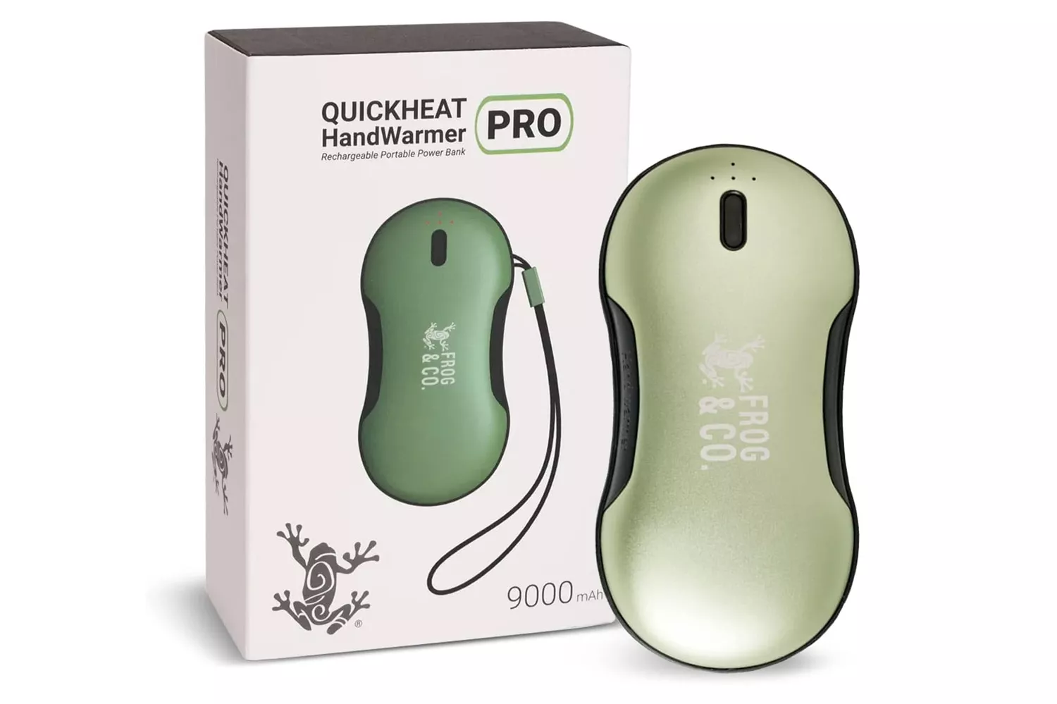 The Survival Frog QuickHeat PRO device and its retail box shown on a plain surface.
